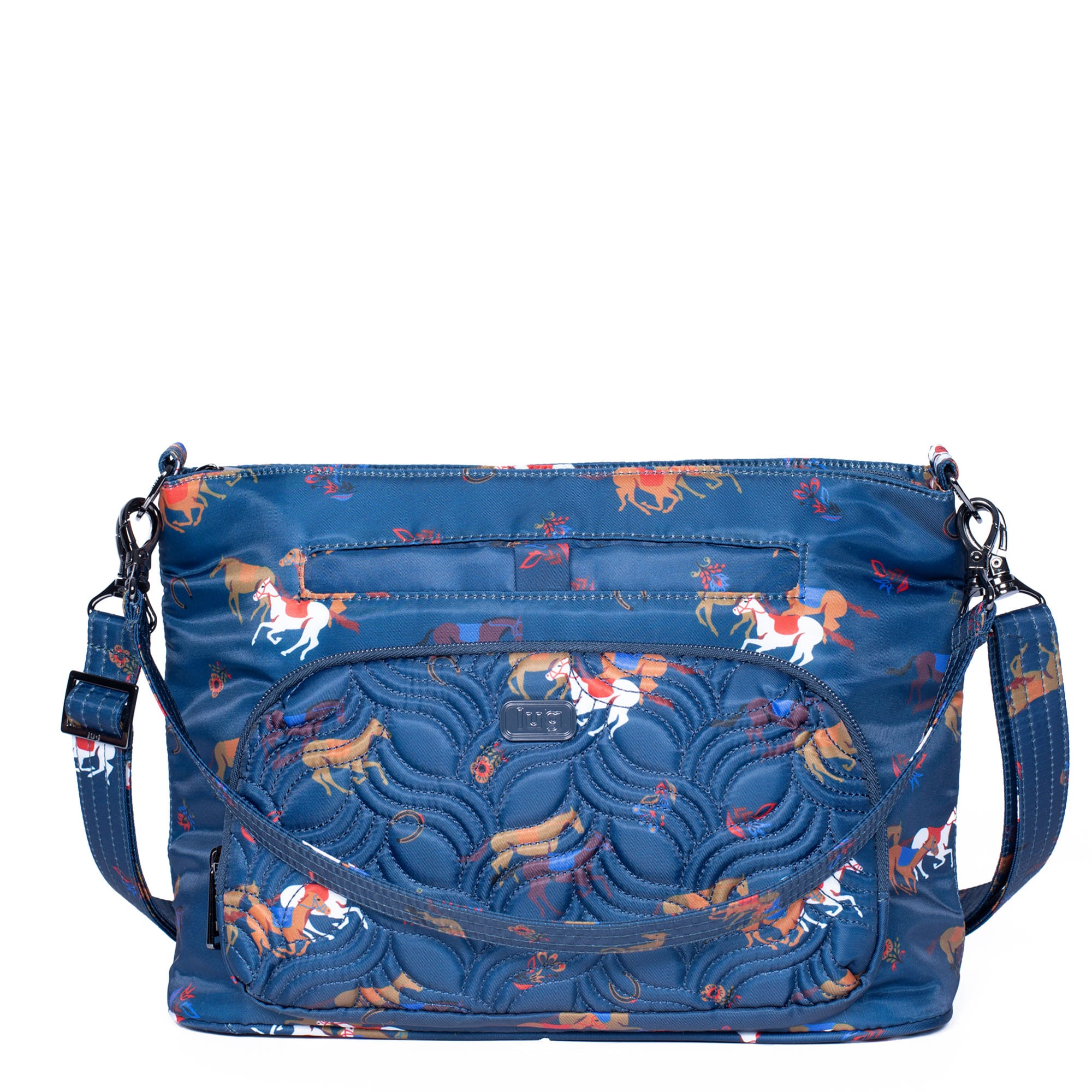 Samba XL Convertible Crossbody Bag - HORSES NAVY - sambaXL_HorsesNavy_01